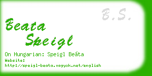 beata speigl business card