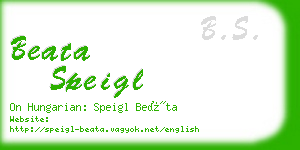 beata speigl business card